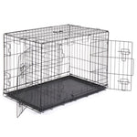 ZUN 36" Pet Kennel Cat Dog Folding Steel Crate Animal Playpen Wire Metal 26995370