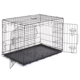 ZUN 36" Pet Kennel Cat Dog Folding Steel Crate Animal Playpen Wire Metal 26995370