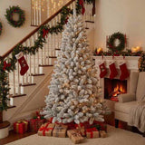 4FT Flocked Christmas Tree with 21 Natural Pinecones, 366 Branch Tips Artificial Plant Tree Full 75093809