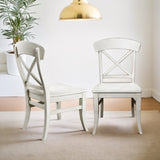 ZUN Harola Cross-back Dining Side Chairs in Set of 2, Smoky White Finish T2574P164579