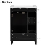 24-Inch Bathroom Vanity Cabinet with Ceramic Sink, 2 Drawers, 1 Door WF532034AAB