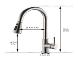 FLG Touch-On Kitchen with Pull Out Sprayer Single Handle Brass Touch Activated Kitchen Sink W1932P156237