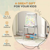 Easel for Kids, Art Easel w/ Paper Roll, Double Sided Whiteboard Gray 68283383