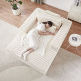75-Inch Corduroy Sponge Sofa Lounge Chair,No Assembly Required,Fluffy Modern Sleeper Chair for W834P206088
