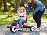 Toddler Tricycle with Rainbow LED Wheels, Foldable 3-in-1 Balance Bike with Carbon Steel Frame, 84993791