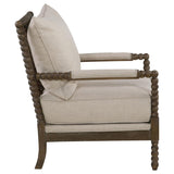 Beige and Natural Removable Back Accent Chair B062P145434
