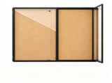 Outdoor Lockable Cork Bulletin Board, Aluminum Framed Enclosed Notice Display Case with Shatterproof 08178961