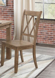 Casual Brown Finish Side Chairs Set of 2 Pine Veneer Transitional Double-X Back Design Dining Room B01143556