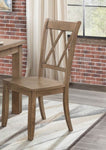 ZUN Casual Brown Finish Side Chairs Set of 2 Pine Veneer Transitional Double-X Back Design Dining Room B01143556