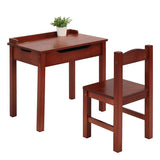 Flip Top Kids Table and Chair Set, Wood Activity Table Set with Storage Space for Arts Crafts, Dark 97595278
