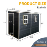 4x8ft Outdoor Storage Shed with Floor Resin shed with Two-Window, Waterproof ,Lockable Doors for 59651629