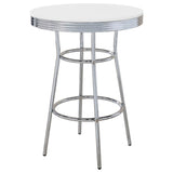 Werner Glossy White and Chrome Round Bar Table B062P145619