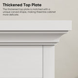 White two door rattan storage cabinet with adjustable partition, medieval modern independent buffet W1706P280678