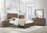 Rustic Brown Finish 1pc Dresser Black Handles Wooden Funiture Rustic Style B011134415