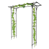 ZUN Flat Roof Wrought Iron Arches Plant Climbing Frame 31343687