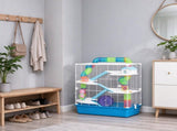 23" 5-Tier Hamster Cage with Exercise Wheel, Small Pet Habitat for Dwarf Hamsters & Gerbils, Blue 33810996