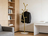 Clothing Rack, Golden Metal Freestanding Heavy Duty Clothes Rack with Marble Base, Multipurpose 73845843