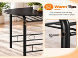 (85x60x76cm) Black Wood Grain PVC Black Painted Breakfast Table and Chair Set 79581060