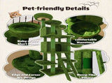 Large 70.87in Cat Tree W/2 Private Condos,3 Perches&Hanging Hammock,Skin-Friendly Short Plush&No W1578P447622