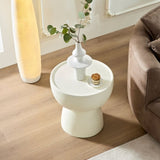 ZUN 19.69''Fiberglass Cream Style Coffee Table for Living Room, Side Table for Bedroom,Apartment,Matte W2582P214931