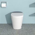 ZUN Smart Toilet with Bidet Built in, Auto Open & Close, Elongated Heated seat, Foot Sensor Flush, LED W1243P203328