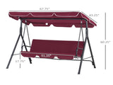 Outdoor Patio Swing Chair-Red 46409956