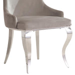 ZUN Grey and Chrome Upholstered Back Dining Chairs B062P145616