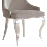 Grey and Chrome Upholstered Back Dining Chairs B062P145616