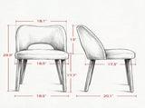 Tool-Free Assembly Dining Chairs Set, Upholstered Kitchen Chairs with Rubberwood Legs, Green 25907836