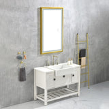42x24 Inch LED Frontlit Bathroom Mirror with Metal Frame, Wall Mounted Vanity Mirror with Smart 48886599