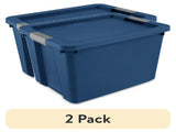 (2 pack) 20 Gallon Large Storage Bin, Plastic Storage Container with Latch Lid, Blue(Shipment from 87680673