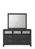 ZUN 1pc Luxury Glam Seven Drawer Dresser with Two-Toned Drawer Black Finish Shimmering Accents B011P234294