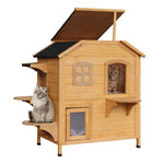 ZUN Wooden Cat House （Prohibited by WalMart） 41054549