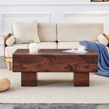Modern Simple Walnut Colored Texture Sticker MDF Coffee Table - 43.3"x21.6"x17.2" Practical W1512P362972
