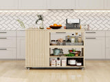 Kitchen Island Cart,Rolling Serving Utility Trolley Cart Modern Kitchen Island with Storage Drawer W688P194208