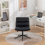 ZUN Bizerte Adjustable Swivel Criss-Cross Chair, Wide Seat/ Office Chair /Vanity Chair, Black T2574P181617