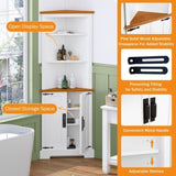 ZUN Corner Cabinet Dresser cabinet barcabinet Corner Bathroom Cabinet with 2 Doors and 3 Tier Shelves W679126462