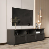 ZUN Black modern minimalist TV cabinet 80 inch TV stand, open locker Living Room Bedroom 95681566