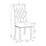 Set of 2 Fabric Upholstered Dining Side Chairs, Beige and Smokey Black B016P369245