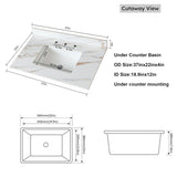 37 Inch Marble Vanity Top, Bathroom Vanity Top with Undermount Rectangular Middle Sink and 4" Height 71886302