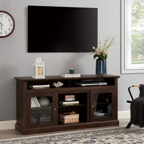 ZUN Contemporary TV Media Stand Modern Entertainment Console for TV Up to 65" with Open and Closed 01101485