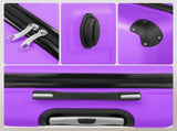 3-in-1 trolley case with 2 corners and diamond stripes - lavender 11690513