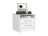 Nightstand 23.6" H, with 2 Drawers and 1 Shelf, White B097P250850