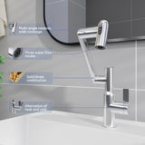 Chrome Bathroom Sink Faucet with Spray Function and Temperature Display for Anti-Skid Switch and Hot W1217P214949