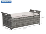 106*52*46cm Iron Frame Can Accommodate Gray Gradient Footstool Locker Rattan Locker 16976080