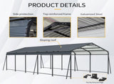 1326.5 FT Carport, Heavy Duty Carport Canopy with Galvanized Steel Roof and Frame, Metal Carport W540P478290