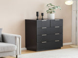 Black P2 Particle Board and Density Board 724194cm Wavy Pattern Drawer Front Four-Level Five-Drawer 56913658