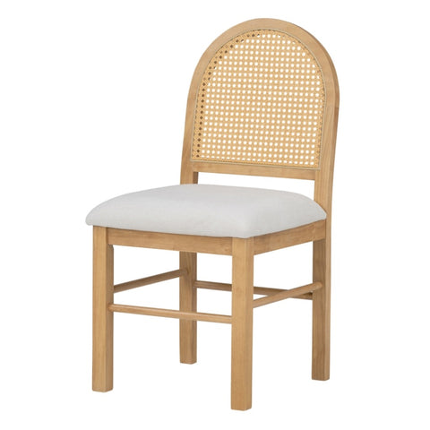 ZUN TREXM 4 Retro Upholstered Chairs with Rattan Backrests for Dining Room and Kitchen N715P170418E