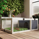 Reptile Habitat Tortoise House with Lamp Holder, 3 Acrylic Observation Windows, 2 Waterproof Trays, 94227067