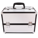 ZUN SM-2083 Aluminum Alloy Makeup Train Case Jewelry Box Organizer Silver 53090133